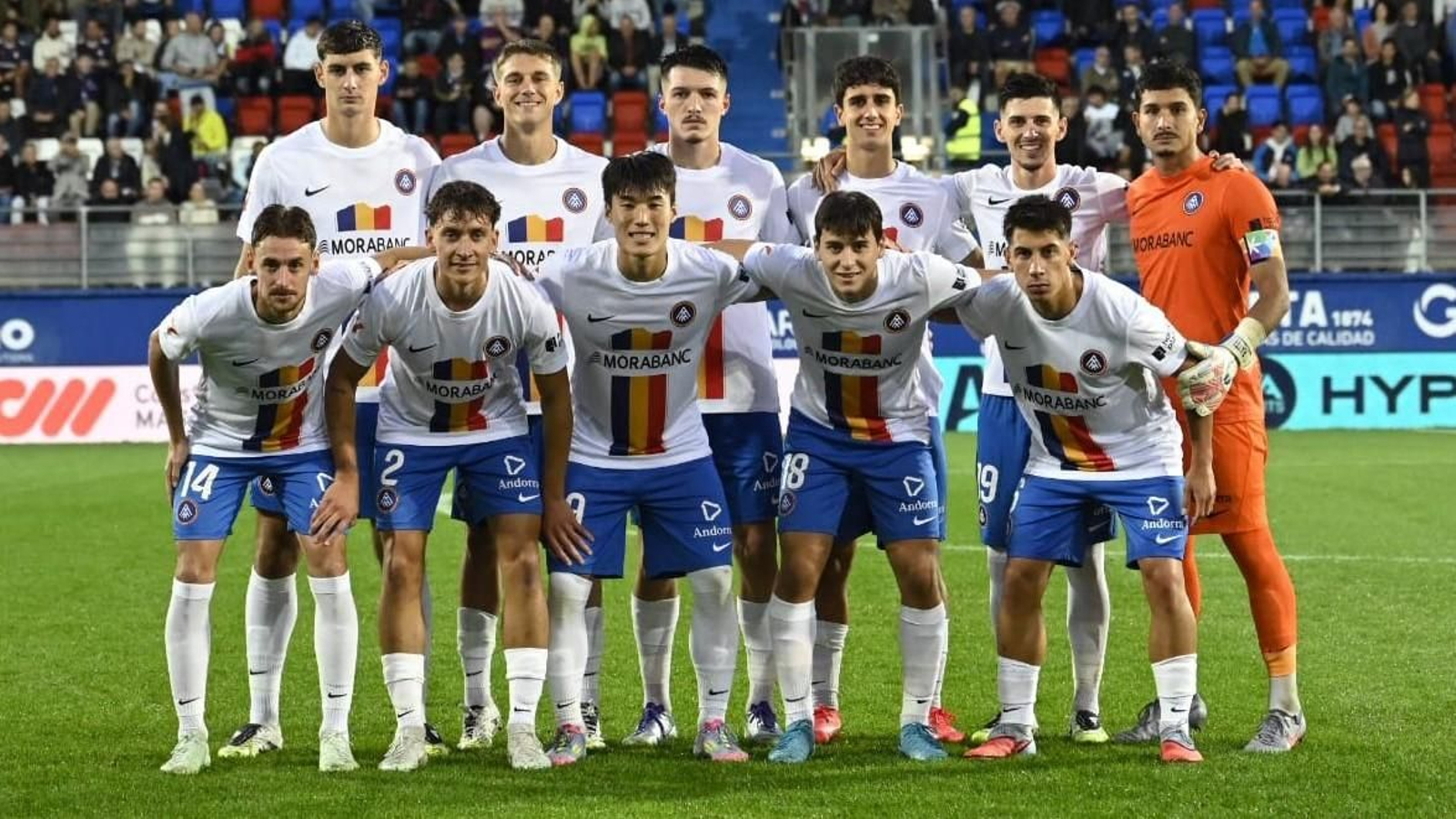 Formación inicial del Andorra ante el Eibar.