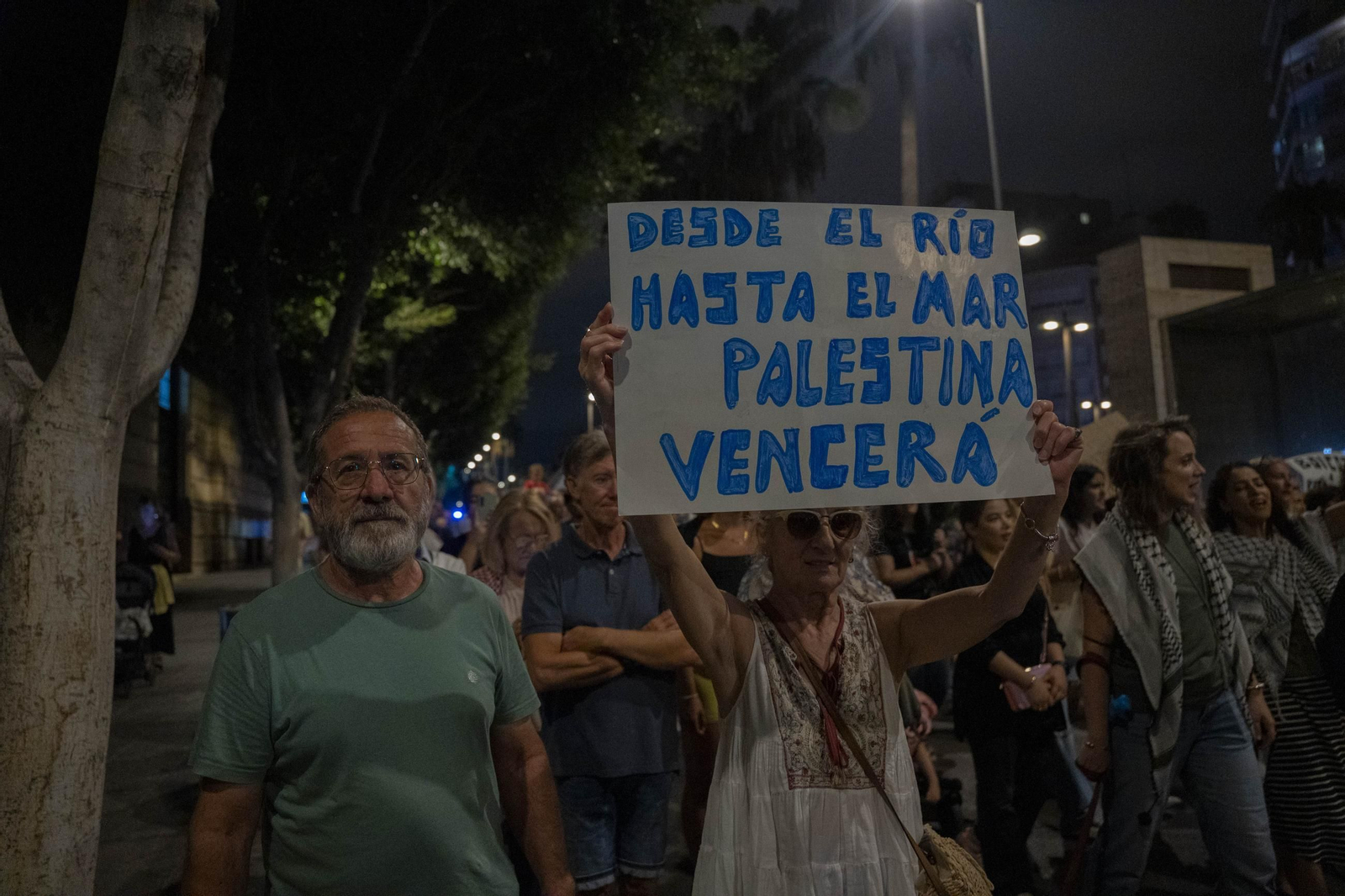 La Plataforma Almería por Palestina se manifiesta por la situación en Gaza, en imágenes