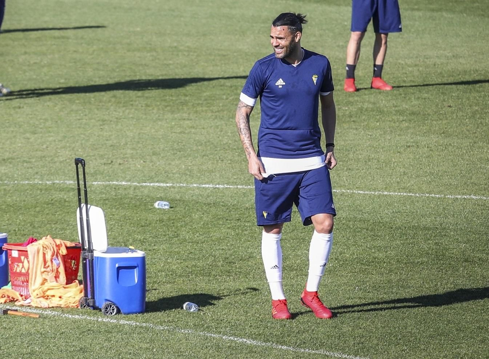 El central catalán, durante un descanso en una sesión de trabajo.