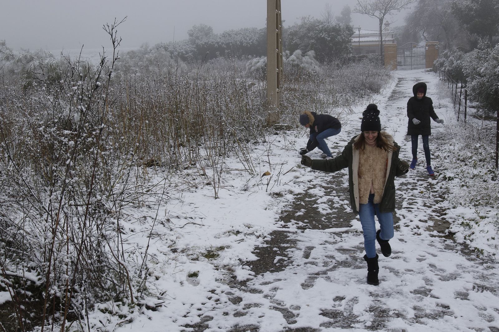 Nieva en la Sierra Norte de Sevilla