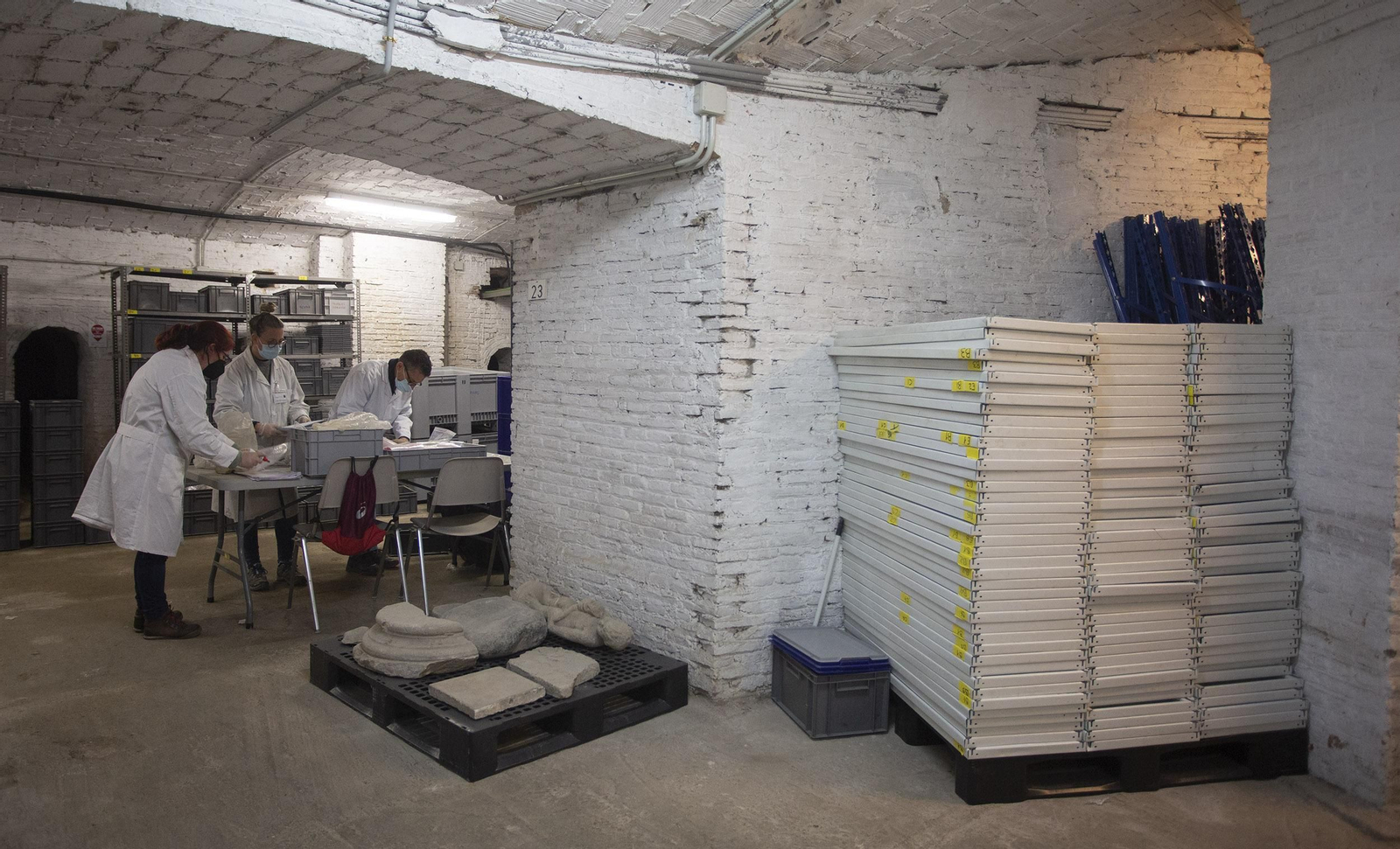 El traslado de las piezas del Museo Arqueológico, en imágenes.