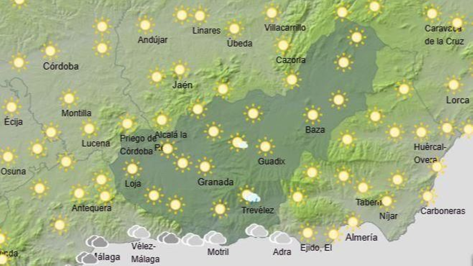 El Tiempo en Granada el 17 de septiembre de 2025