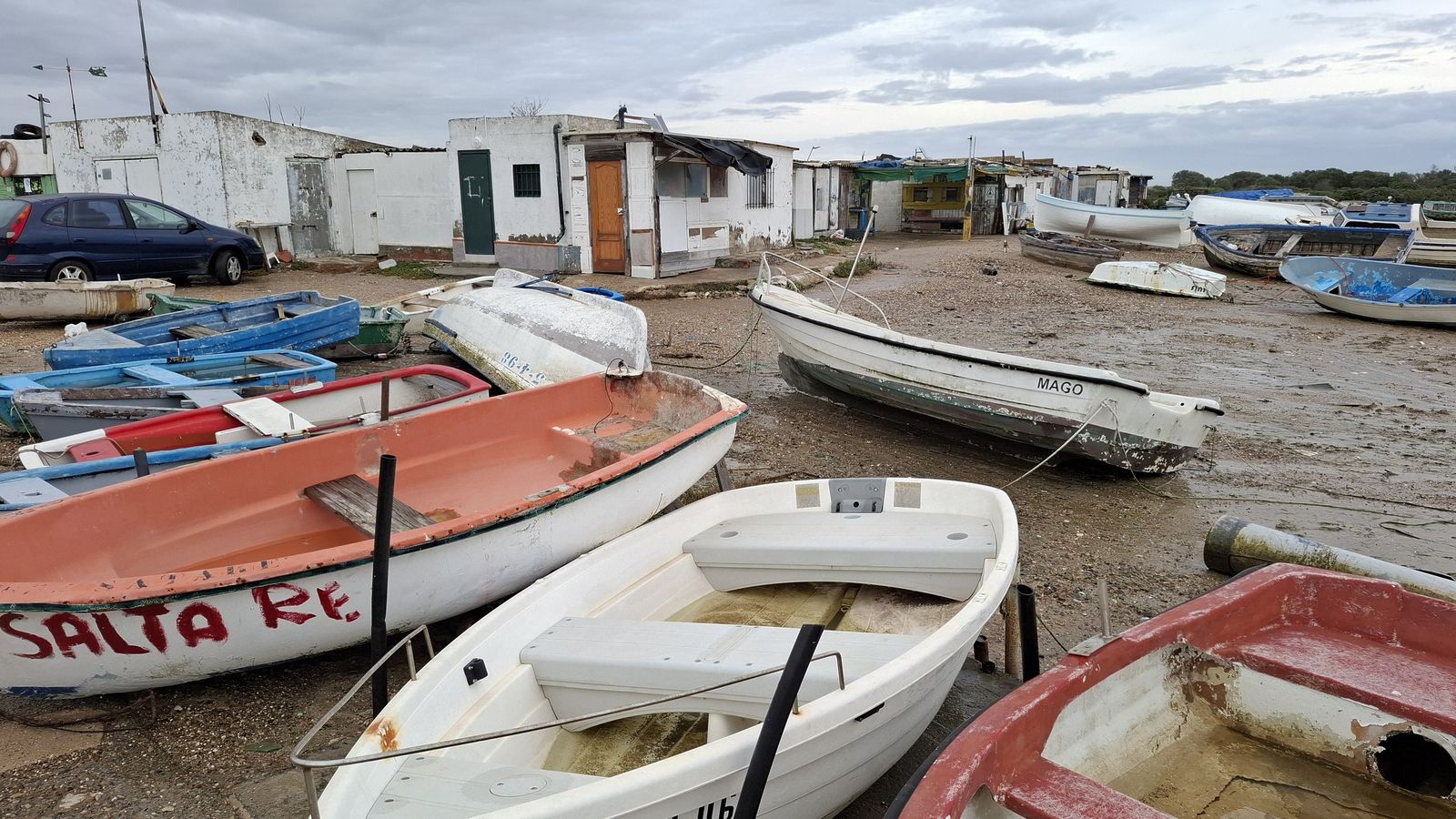 Casetas irregulares en la ISla del Trocadero, en Puerto Real