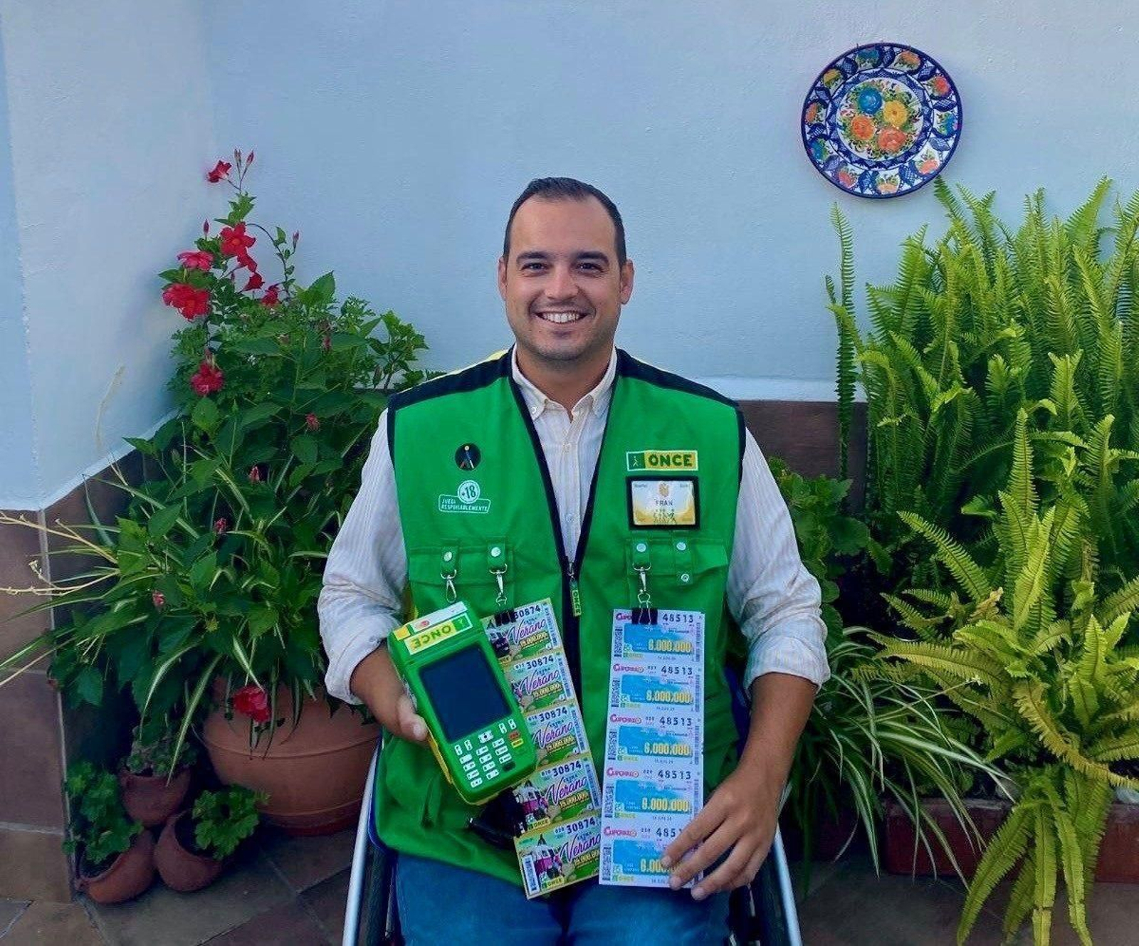 Francisco Ponce, vendedor de la Once en Isla Cristina.