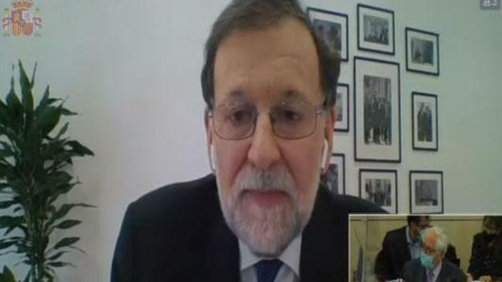 Mariano Rajoy declara por videoconferencia en el juicio por la caja B del PP. Mariano Rajoy declara por videoconferencia en el juicio por la caja B del PP.