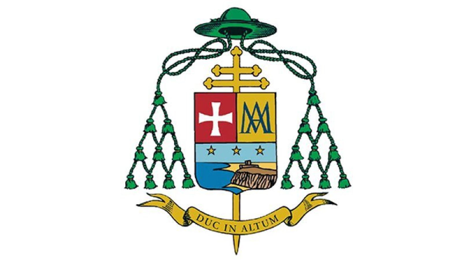 El escudo de monseñor Saiz.