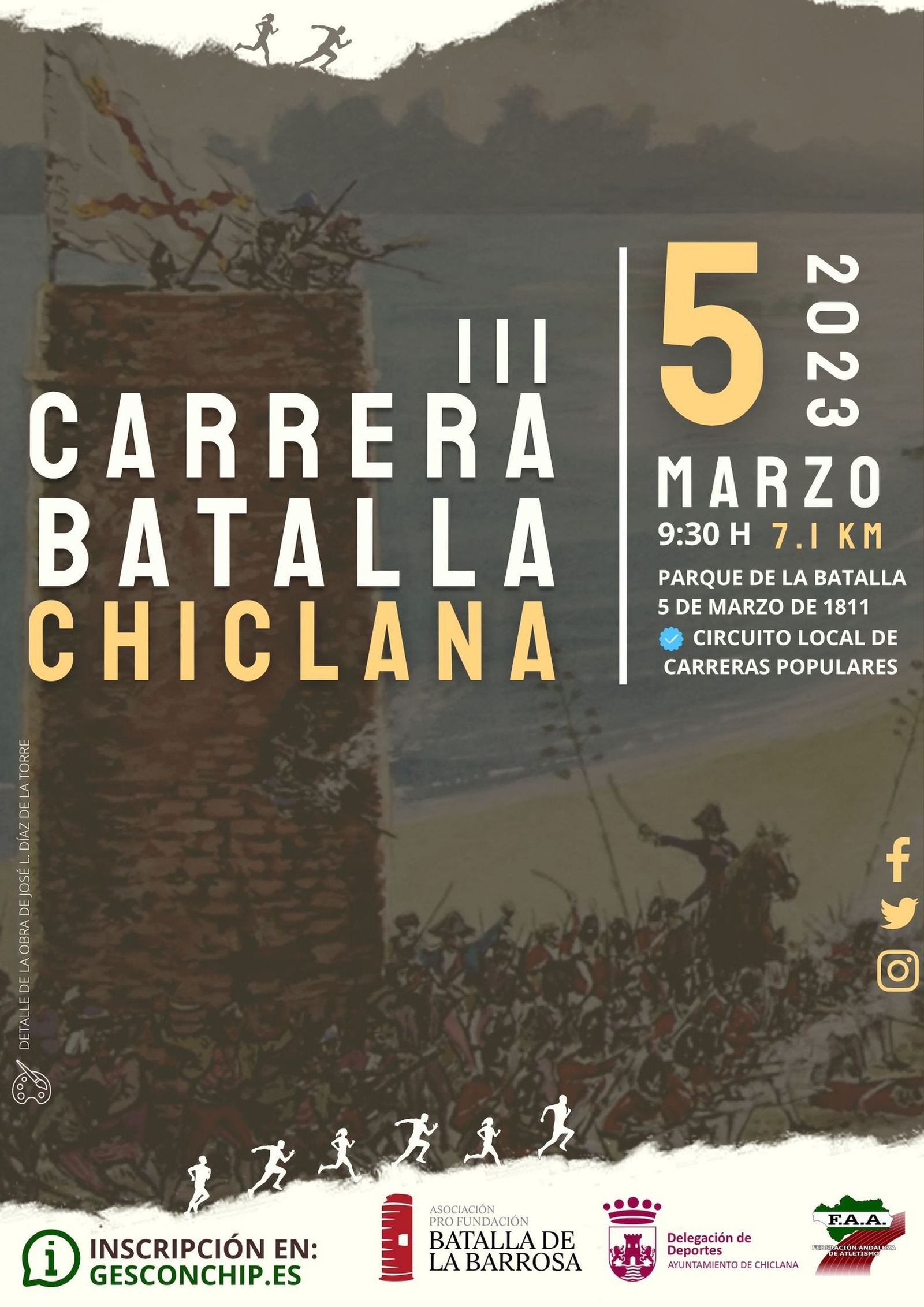 La tercera edición de la Carrera Batalla de Chiclana se celebra este domingo