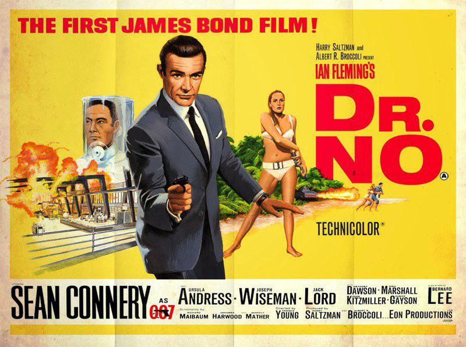 Cartel publicitario del Dr. No, primera película de James Bond, estrenada en 1962