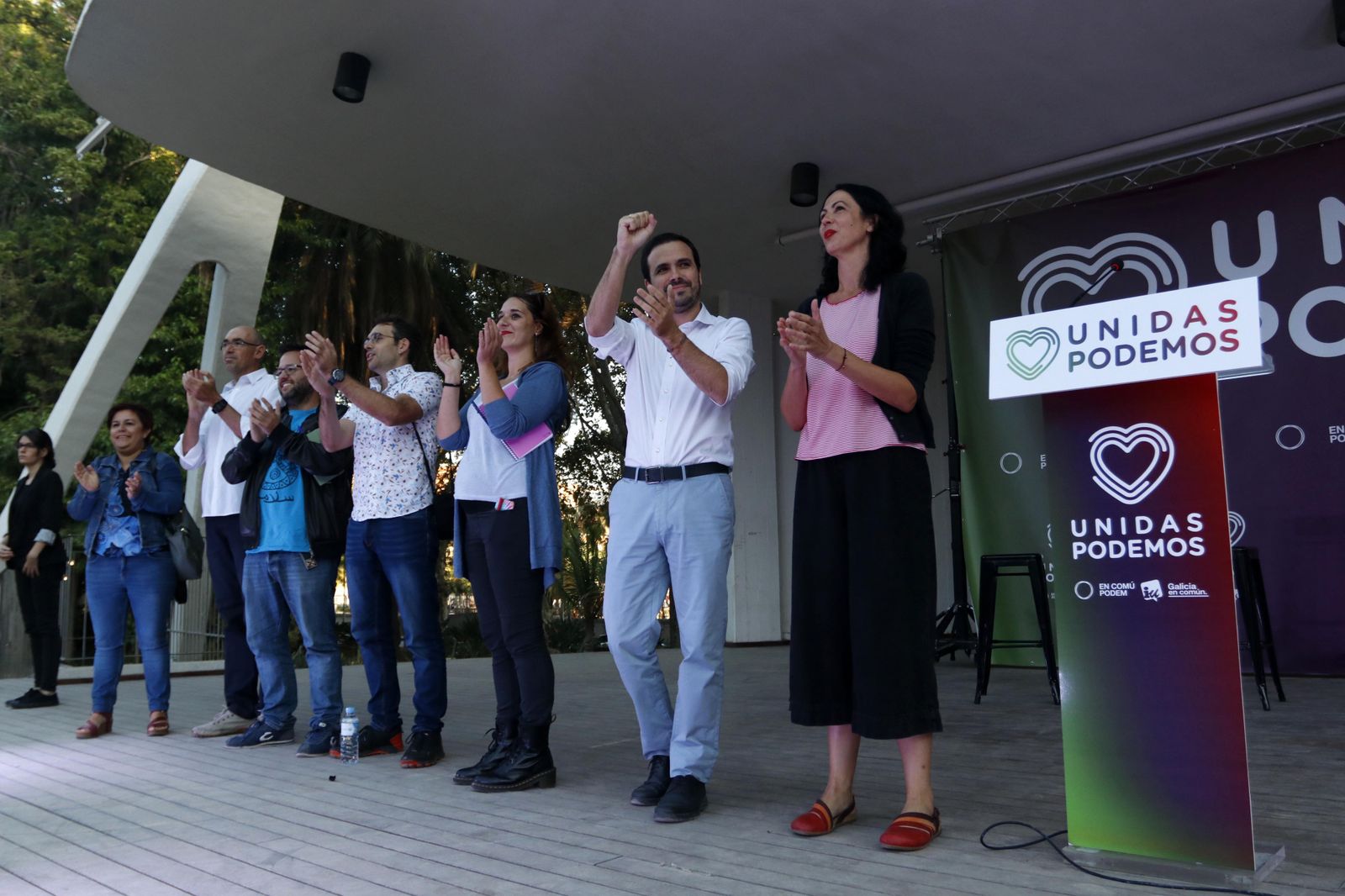 Alberto Garzón, este jueves en Málaga, en la presentación de la candidatura de Unidas Podemos para las elecciones del 10N.