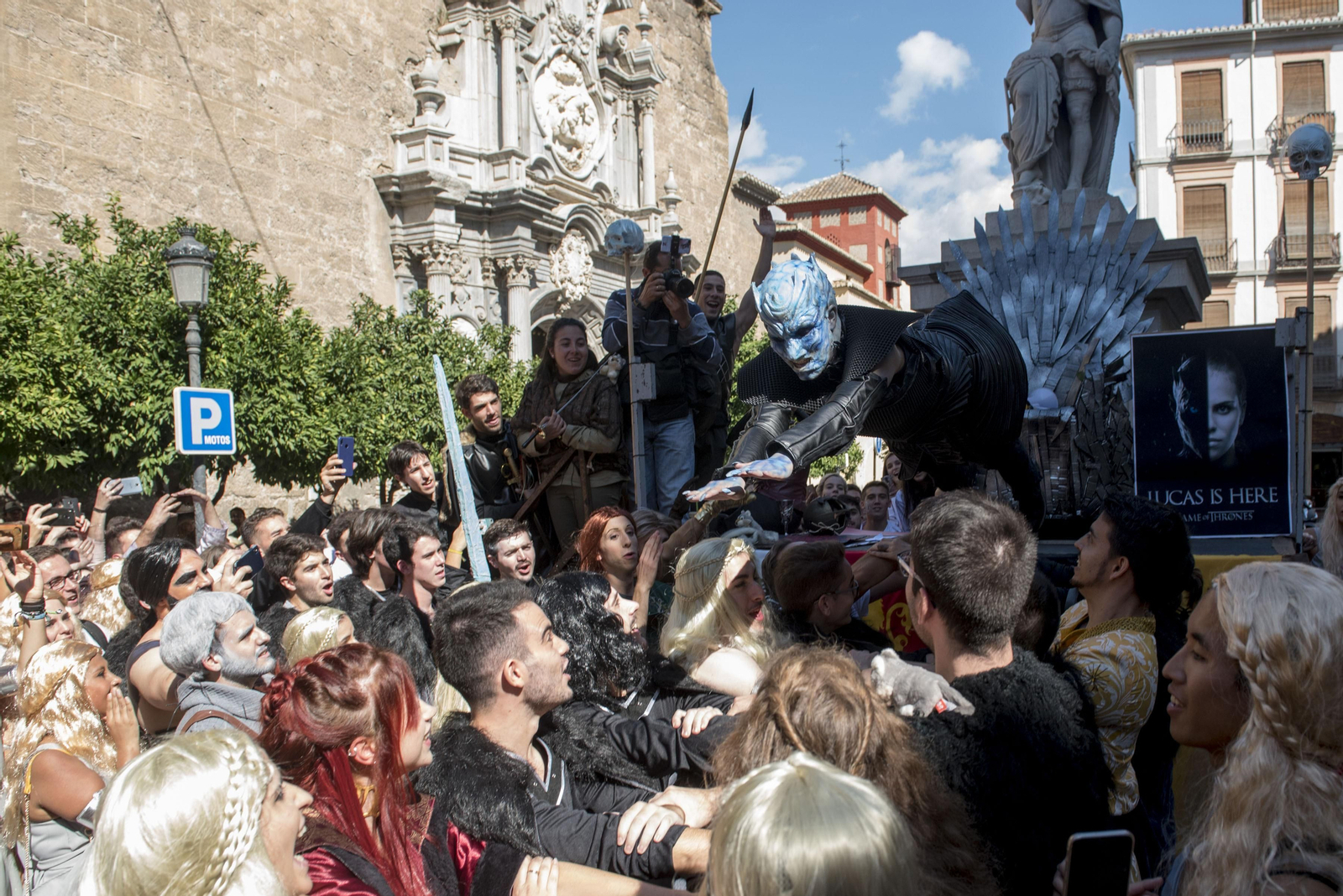 San Lucas, el pasado año, en la plaza frente a Derecho.