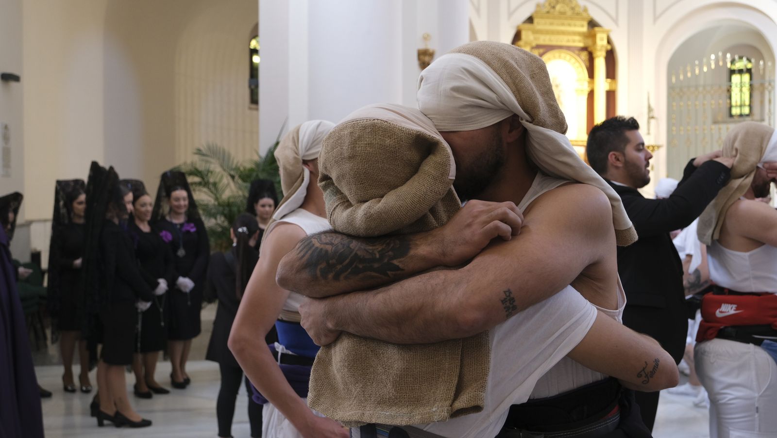 La procesión del Encuentro por las calles de Almería, en imágenes