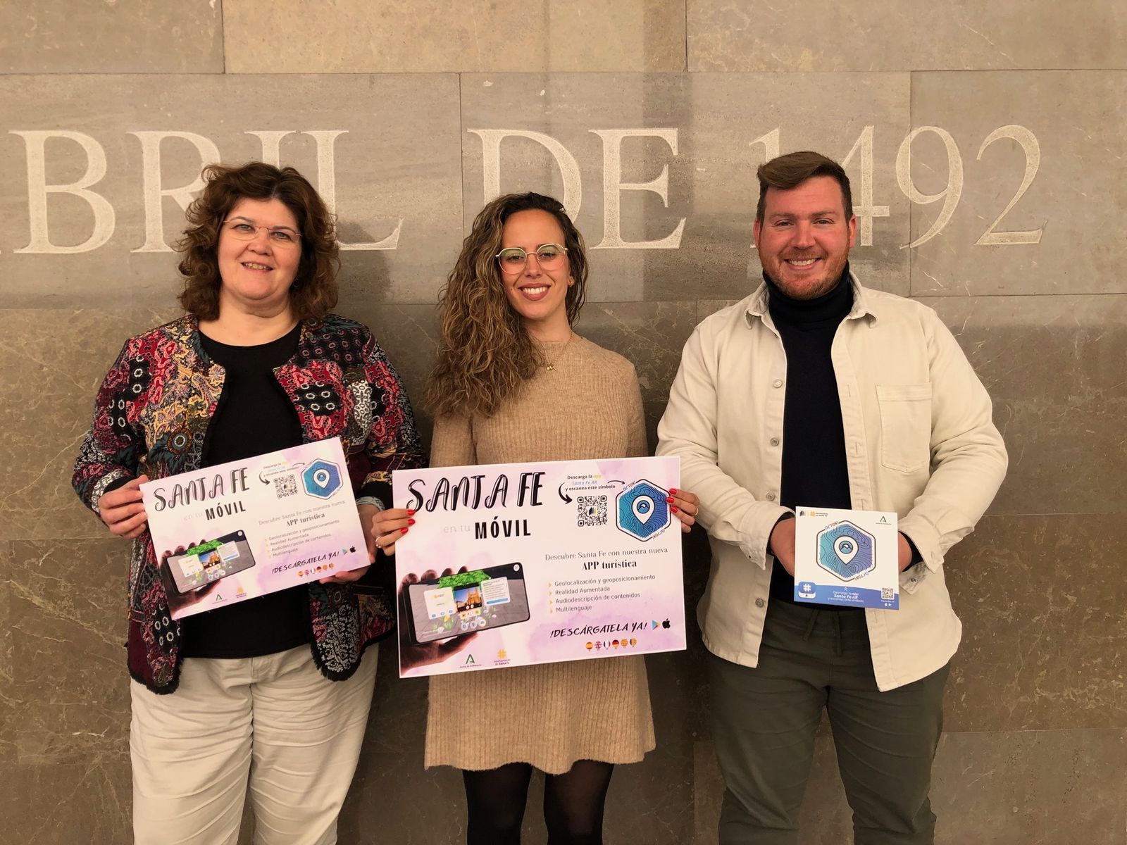 Imagen de la presentación de la nueva  aplicación de realidad aumentada de Santa Fe