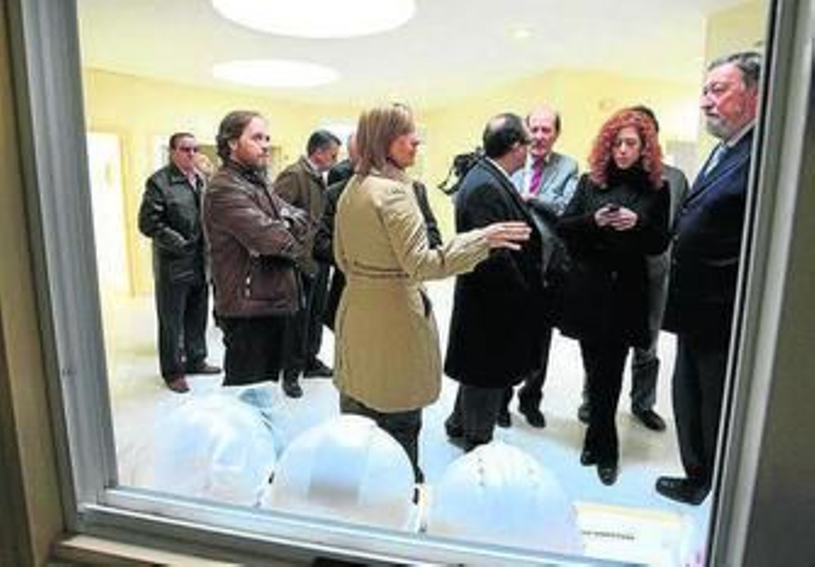 Sánchez y algunos delegados, en la visita al centro en febrero.