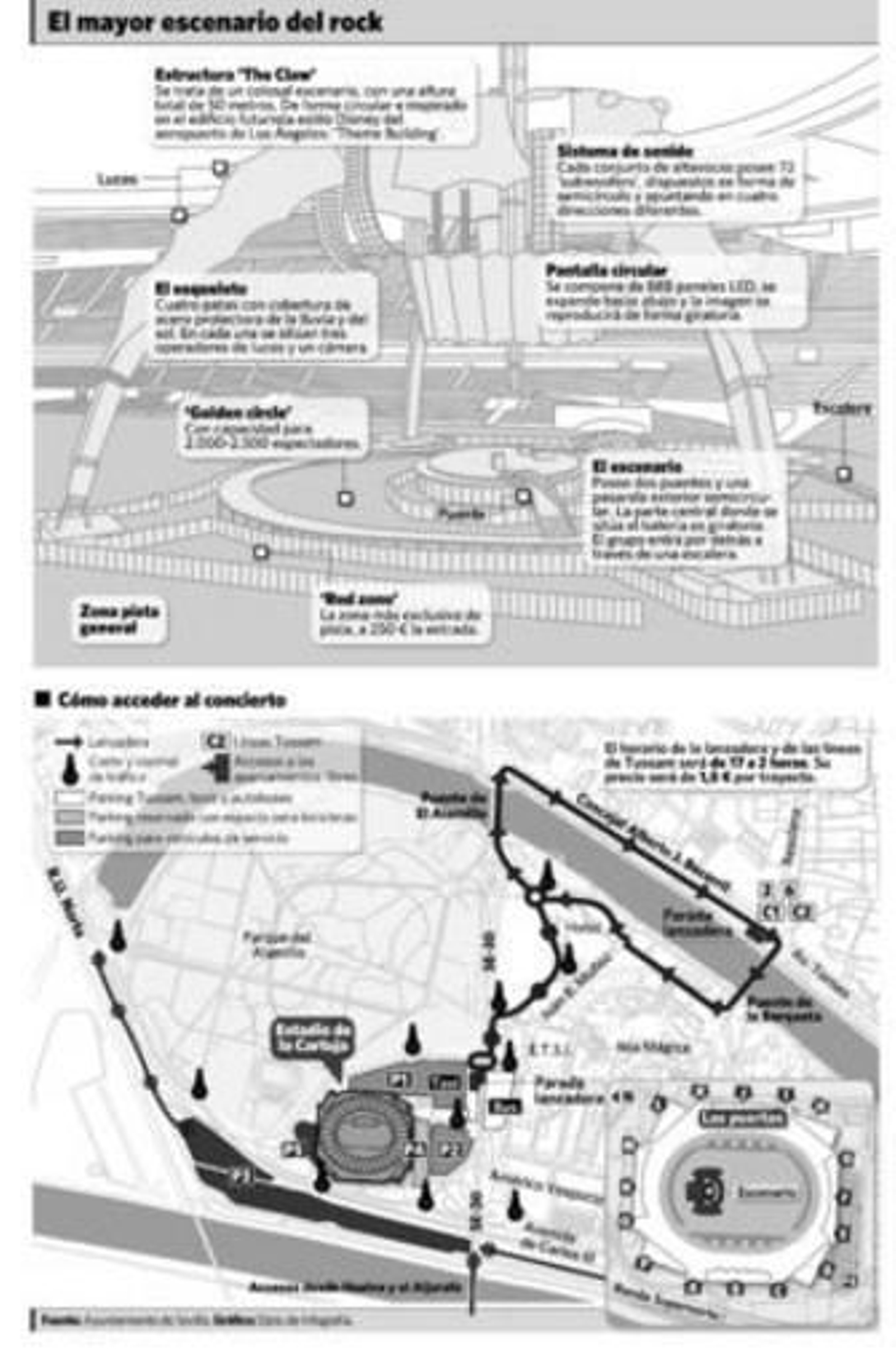 El Estadio de la Cartuja vivirá hoy el concierto más masivo de su historia