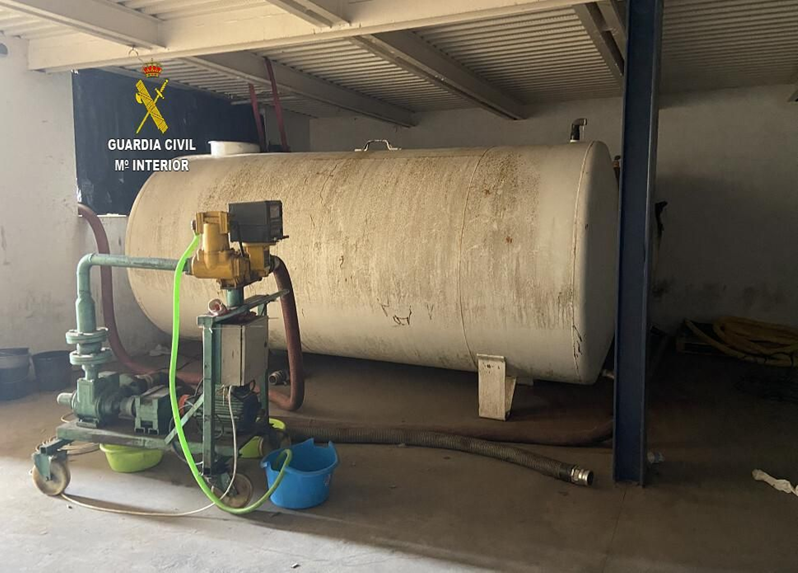 La cisterna donde se almacenaba el combustible.