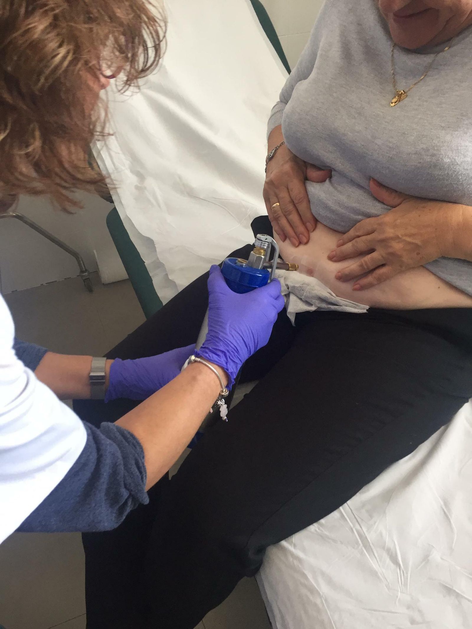 Aplicación de la nueva técnica en una paciente.