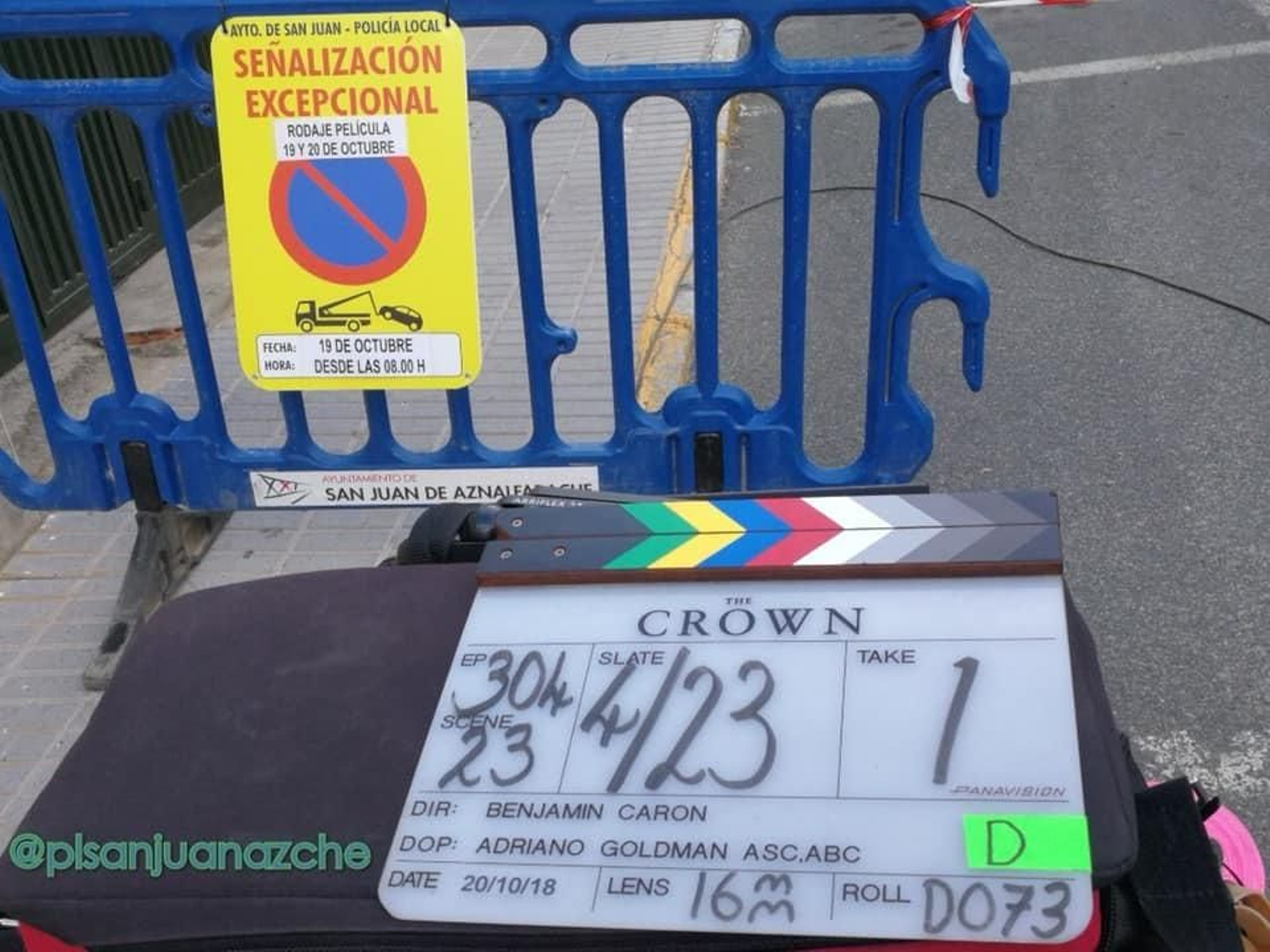 Una claqueta usada por el equipo de rodaje de  'The Crown'.