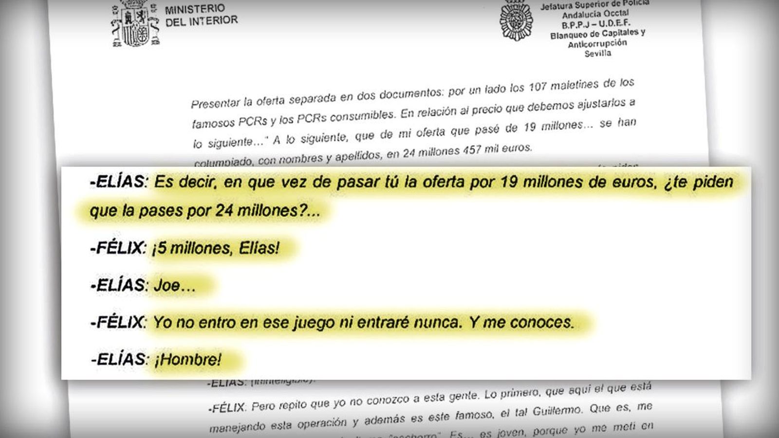 Una mordida de cinco millones en "maletines" de test de Covid Una mordida de cinco millones en "maletines" de test de Covid
