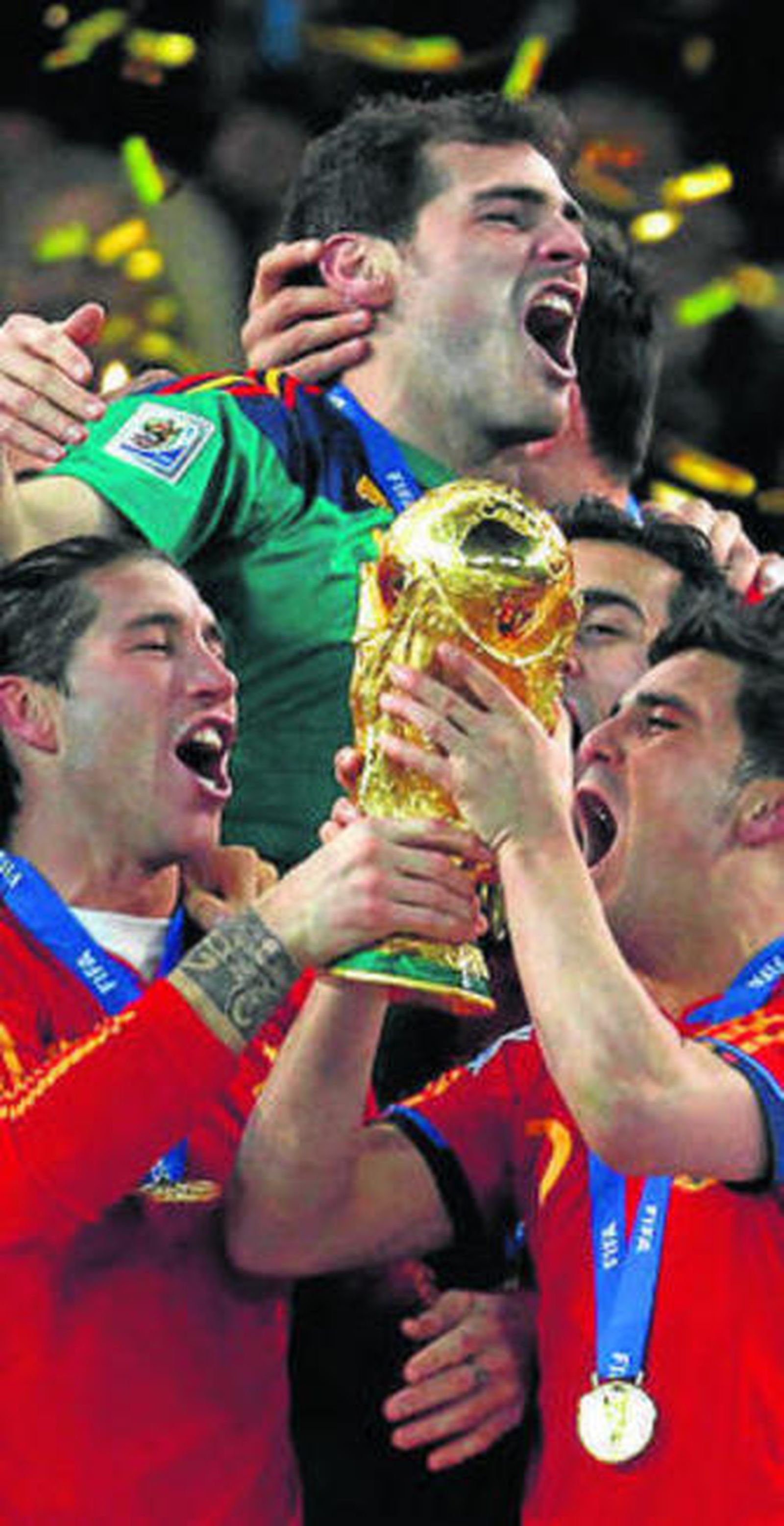 Sergio Ramos, Casillas y Villa.