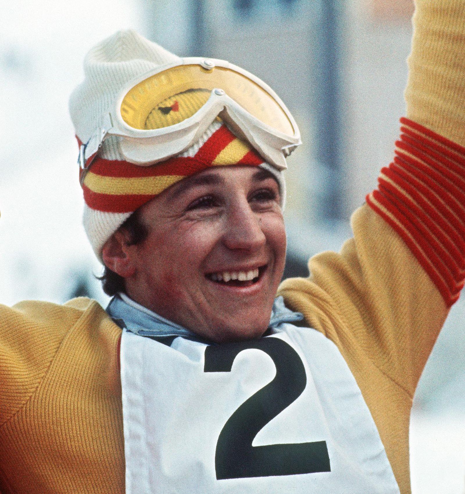 Paco Fernández Ochoa al conseguir el oro en Sapporo 72