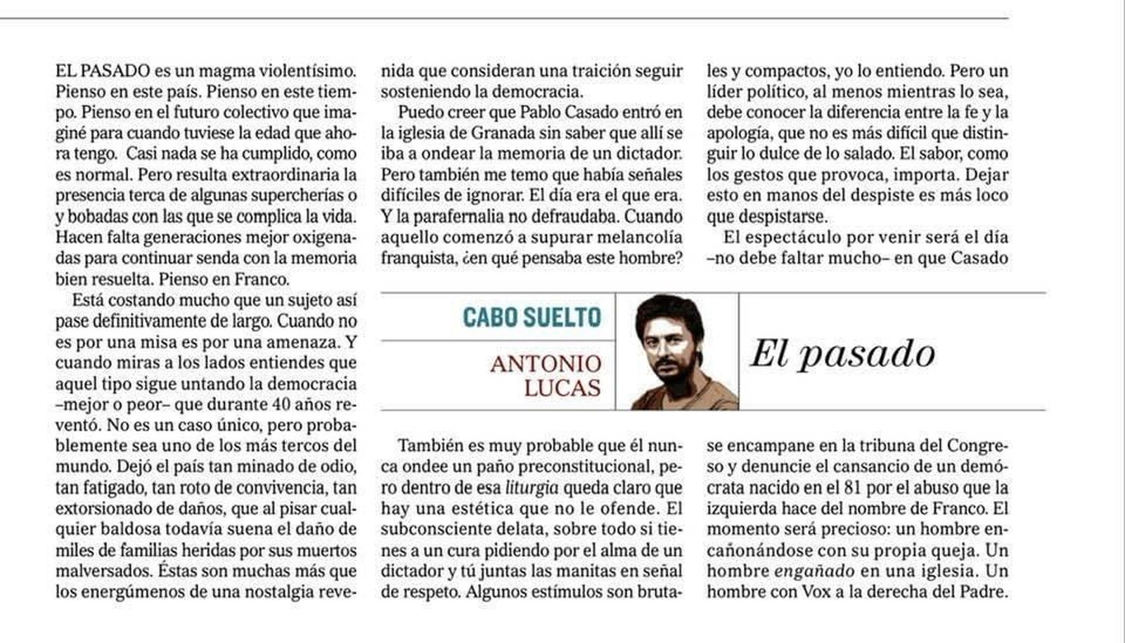 Genial Antonio Lucas en El Mundo