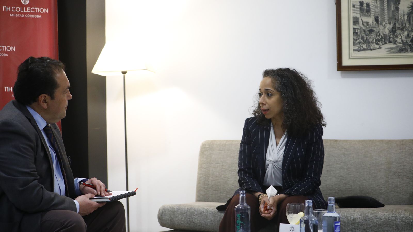 Durante la entrevista en Córdoba.