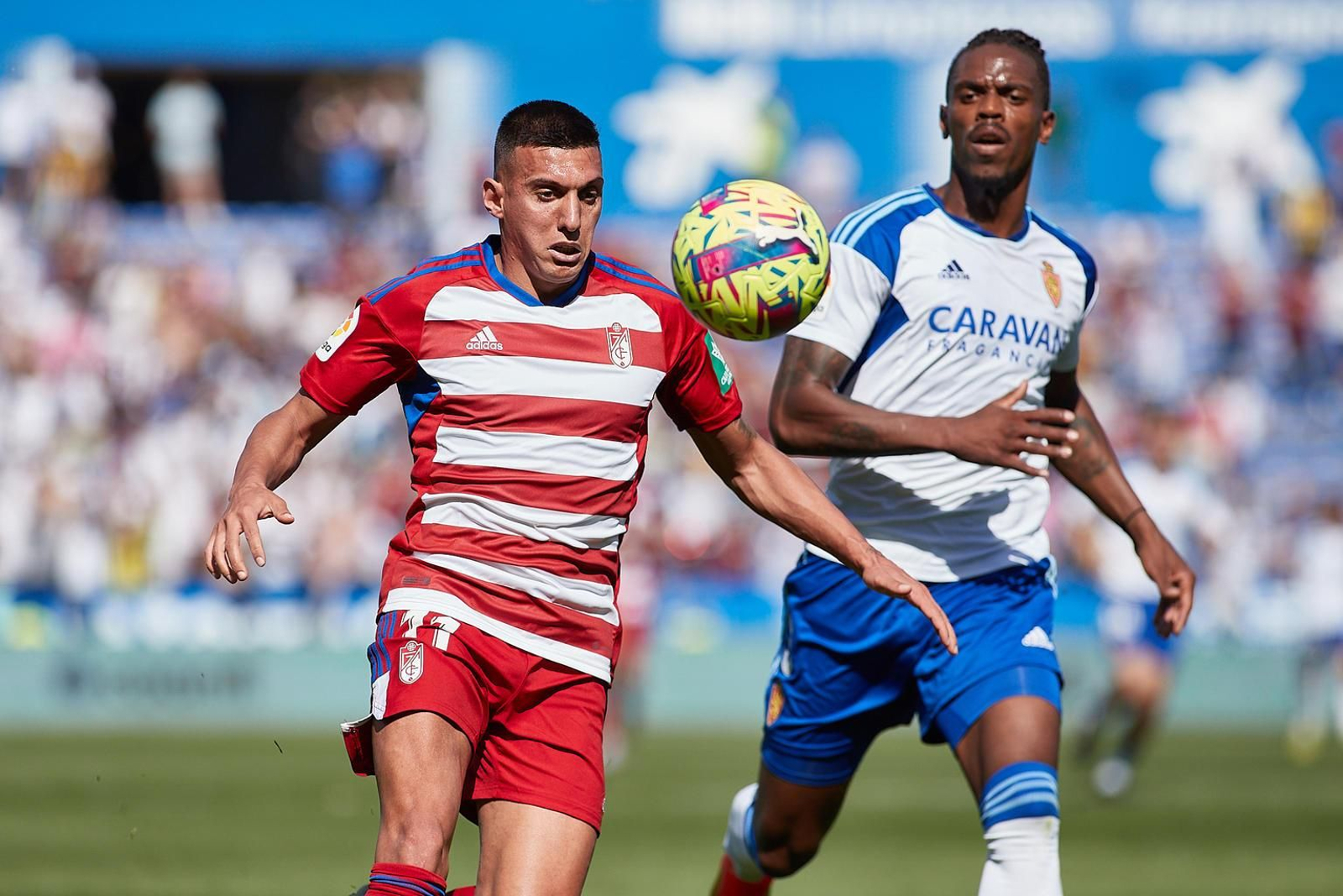 Uzuni durante la última visita rojiblanca a La Romareda