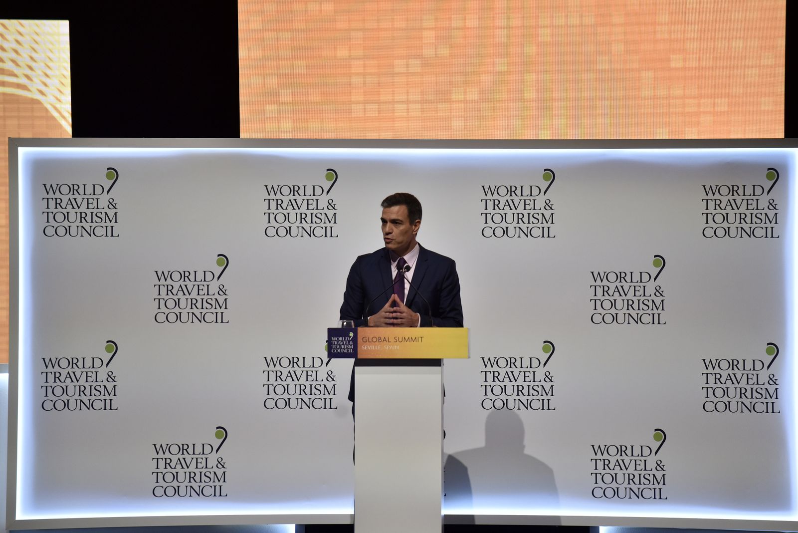 Pedro Sánchez, en la inauguración de la WTTC 2019 Sevilla