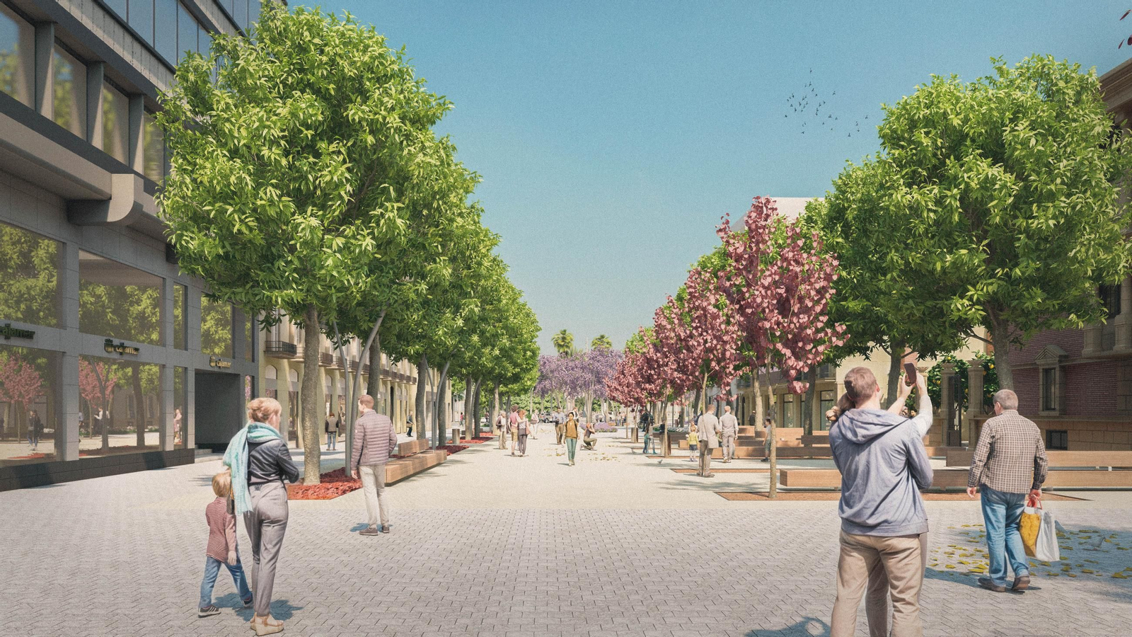 Presentada la peatonalización del Paseo de Almería, en imágenes