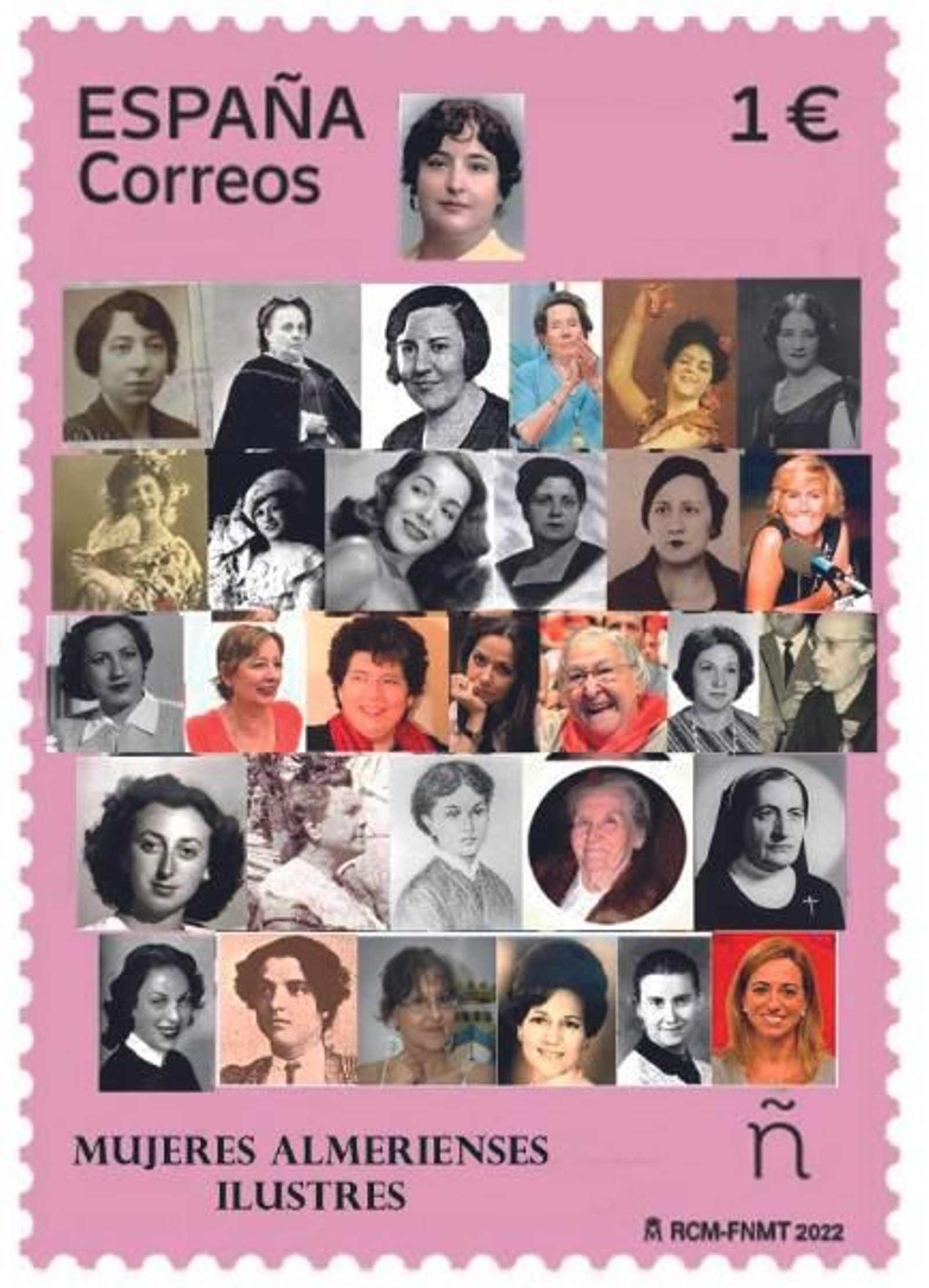 Simulación y fantasía de un sello en donde aparecen la mayoría de nuestras mujeres ilustres