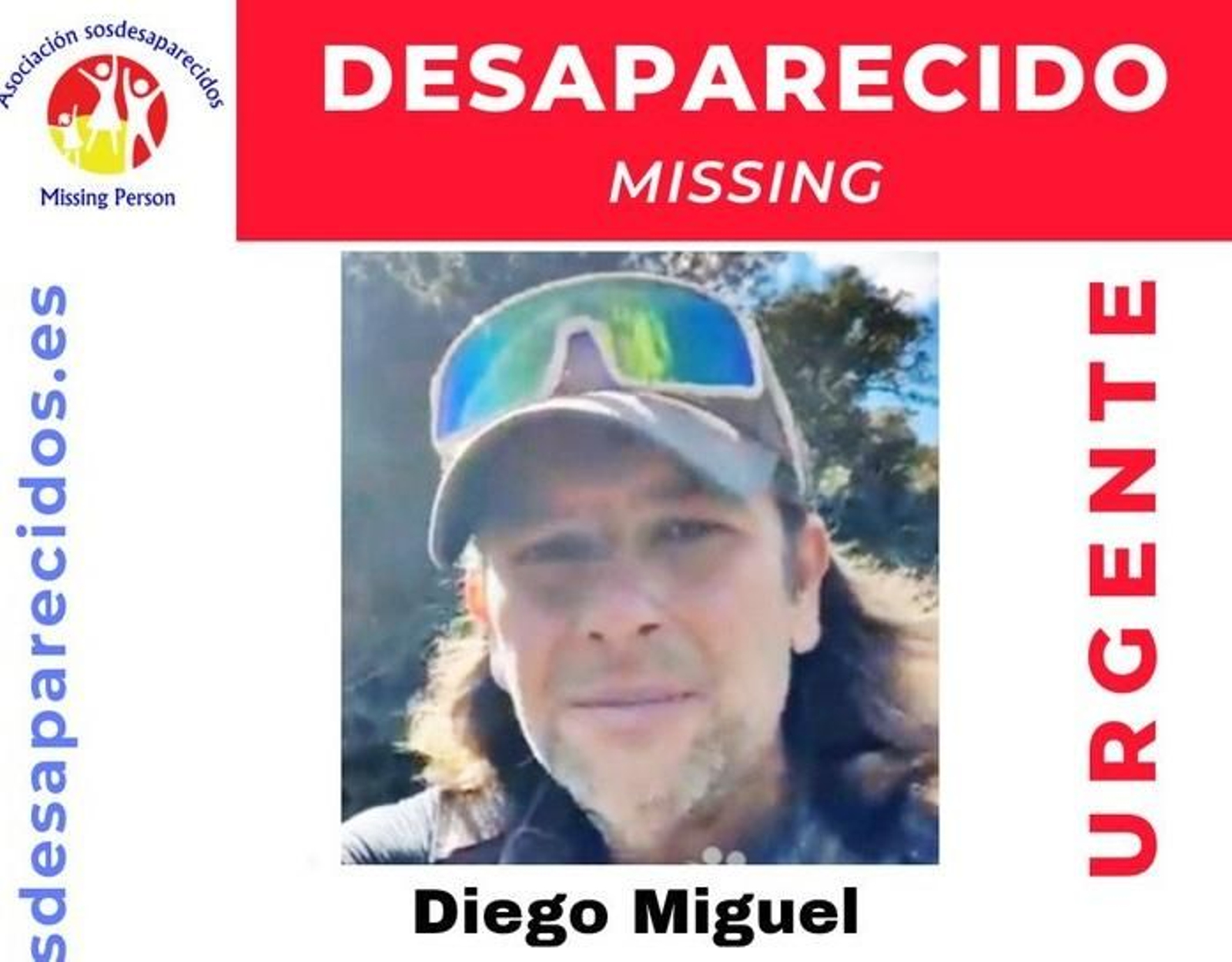 El cartel con la desaparición de Diego Escalona El cartel con la desaparición de Diego Escalona