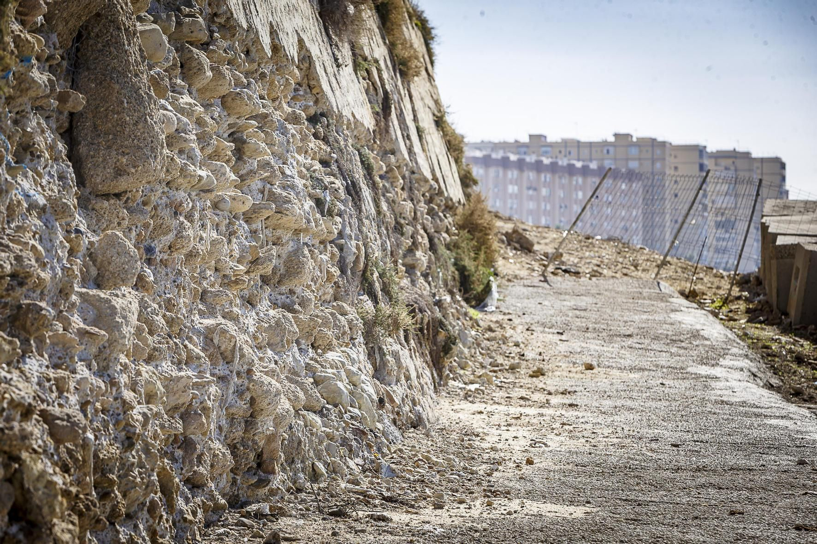 La muralla del baluarte de San Roque presenta un deficiente estado de conservación.