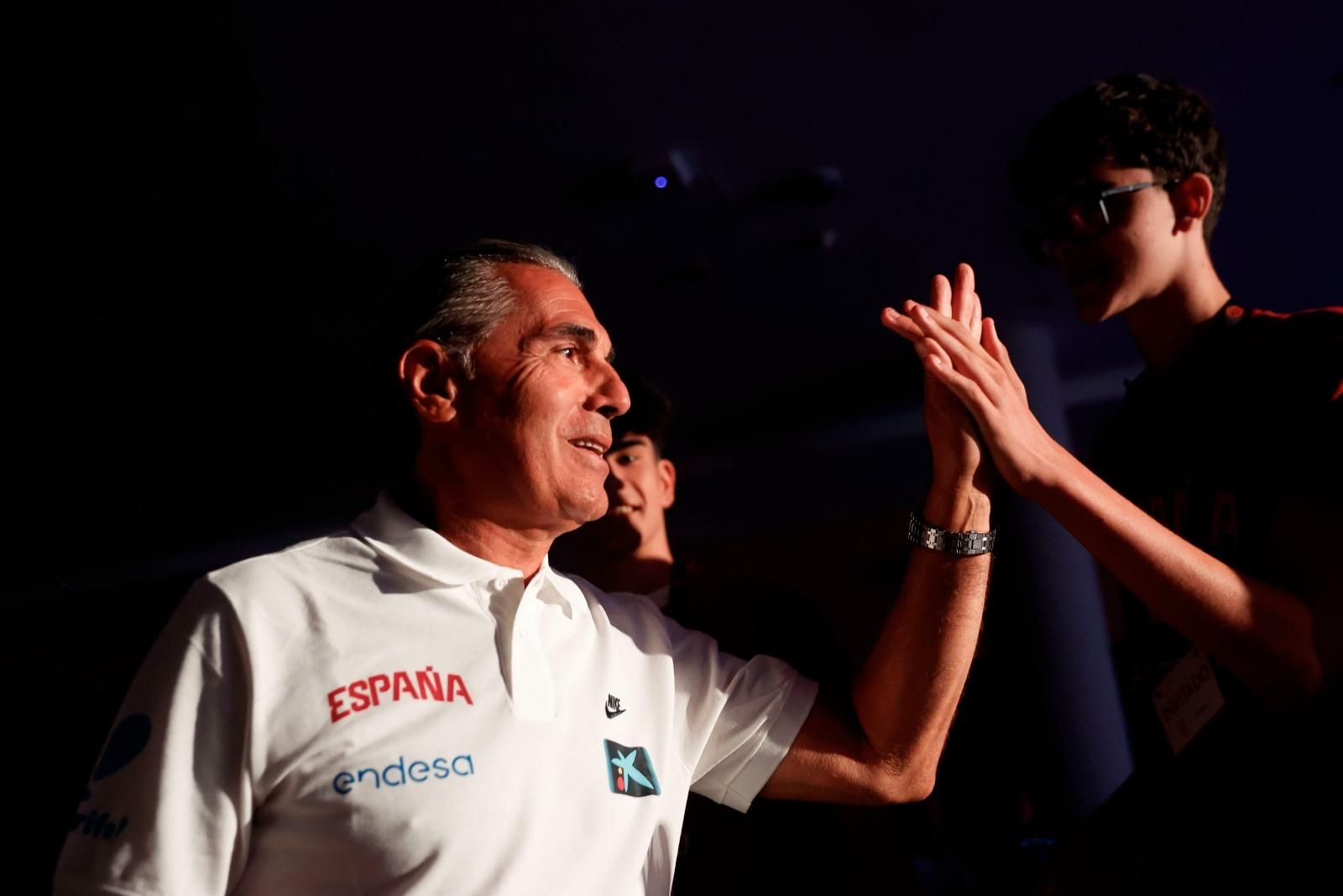 Alberto Díaz y Mario Saint-Supéry, en la presentación de España para el Eurobasket