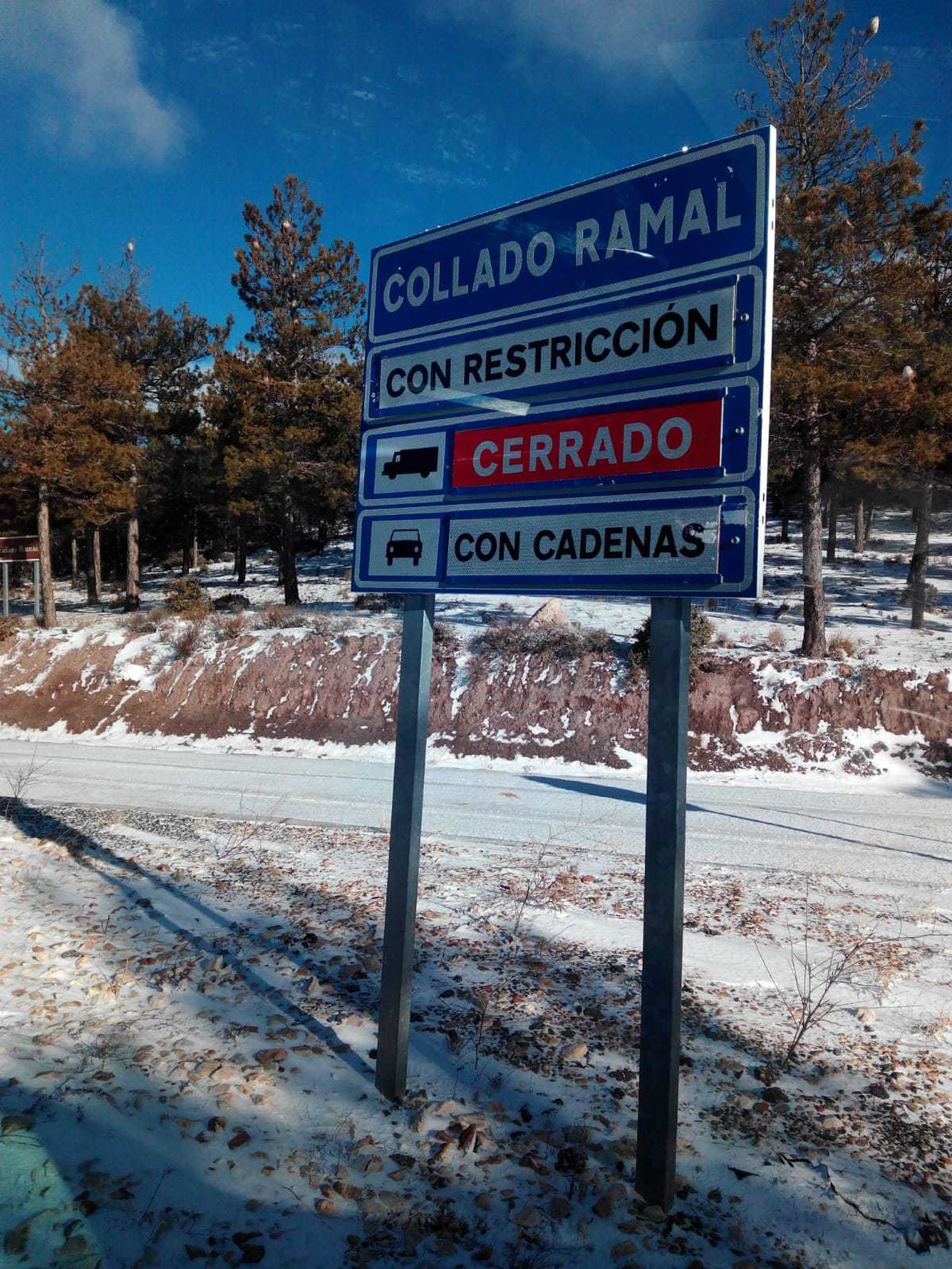 El Collado Ramal el tráfico está restringido para camiones