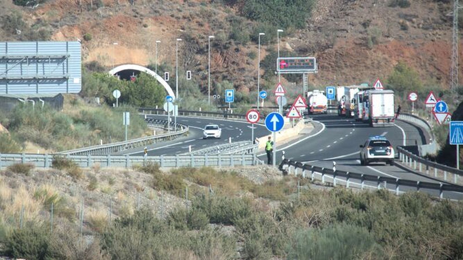 Túnel de la A7 en el que se ha producido el accidente mortal.
