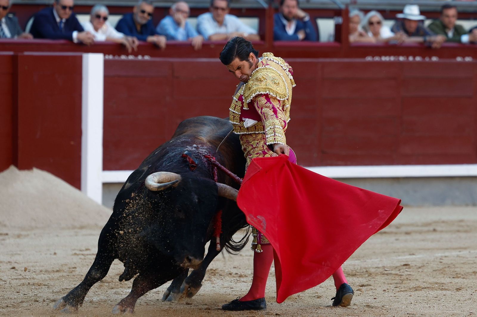La embestida a media altura de ‘Rompeolas’ no impidió que Morante le hiciese el toreo puro con el natural hasta detrás de la cadera.