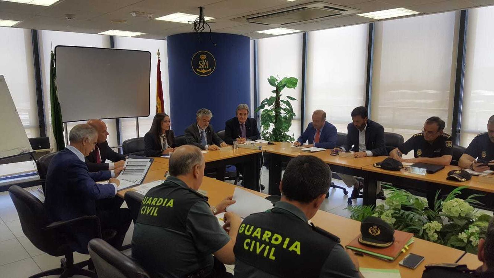 Un momento de la reunión de coordinación de la OPE en Algeciras.