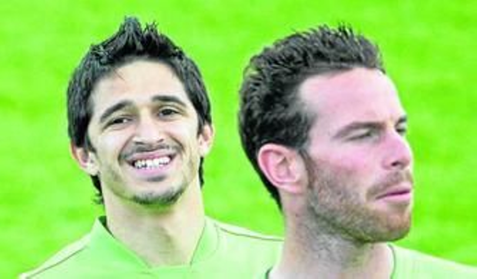 Jonathan Pereira junto a Fernando Vega en la sesión de ayer.