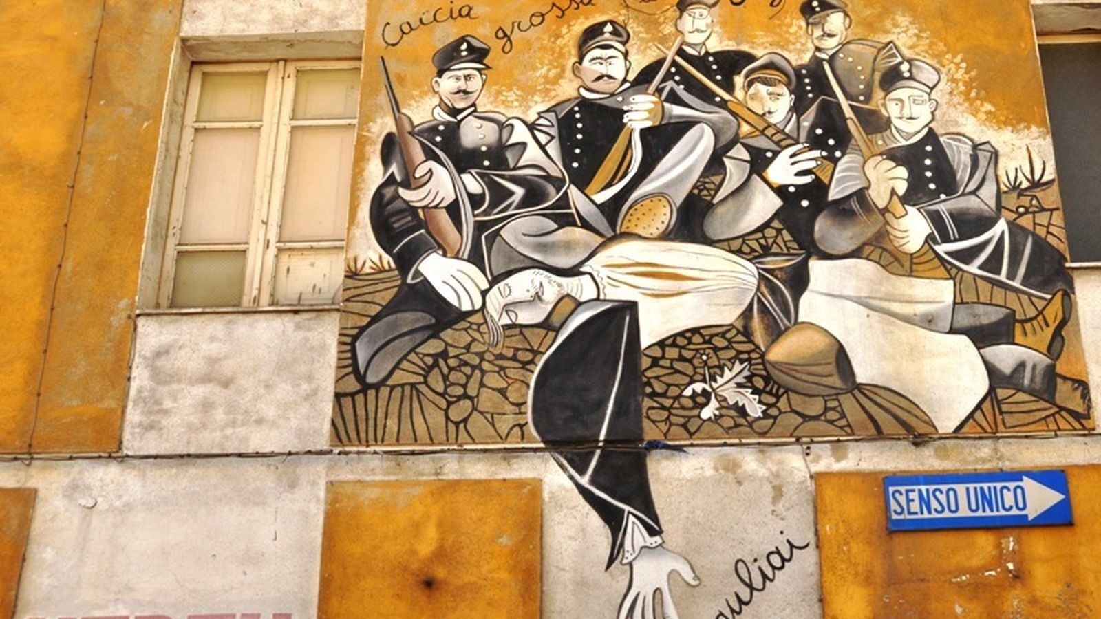 Mural en Orgósolo, en cuya zona se ambienta la novela.