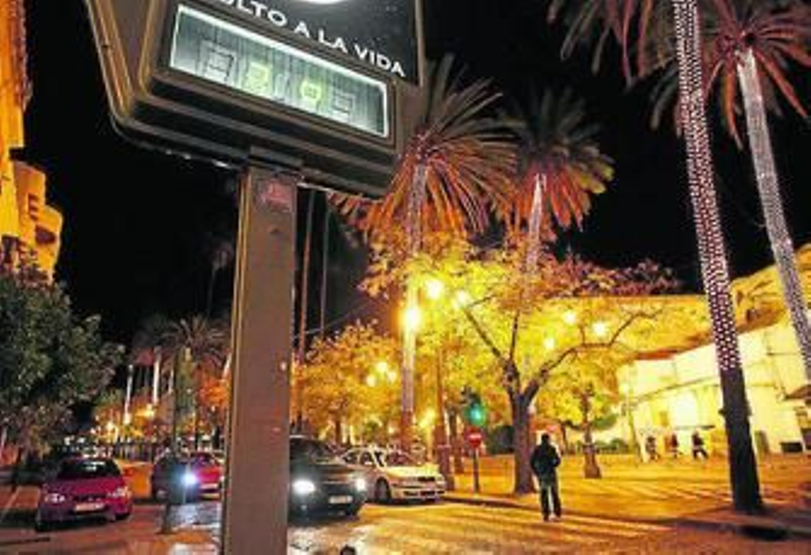 Un termómetro de la ciudad registrando ayer 3 grados.