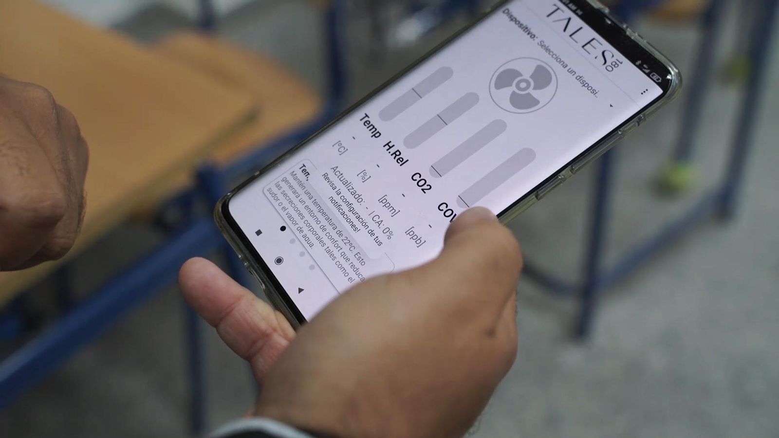 App que alerta de los niveles de partículas y de la necesidad de ventilar.