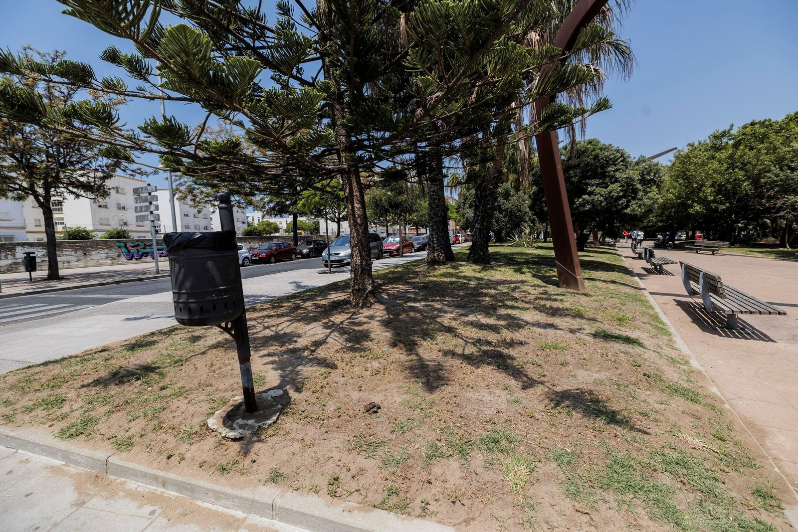 Las zonas verdes menos verdes de la ciudad de Cádiz