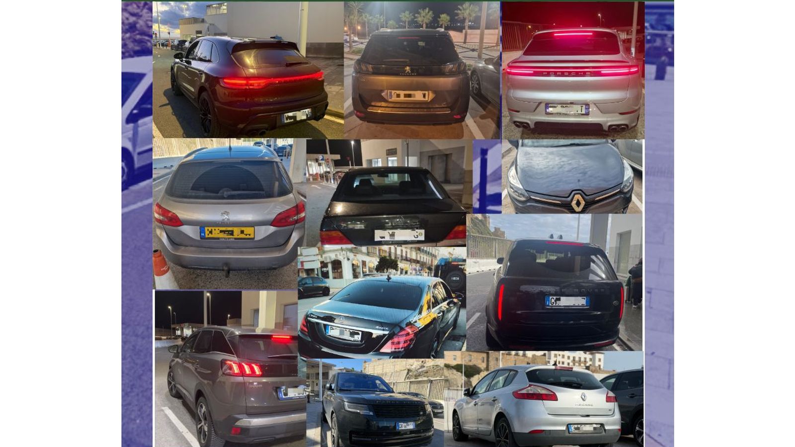 Los vehículos robados recuperados en Tarifa.