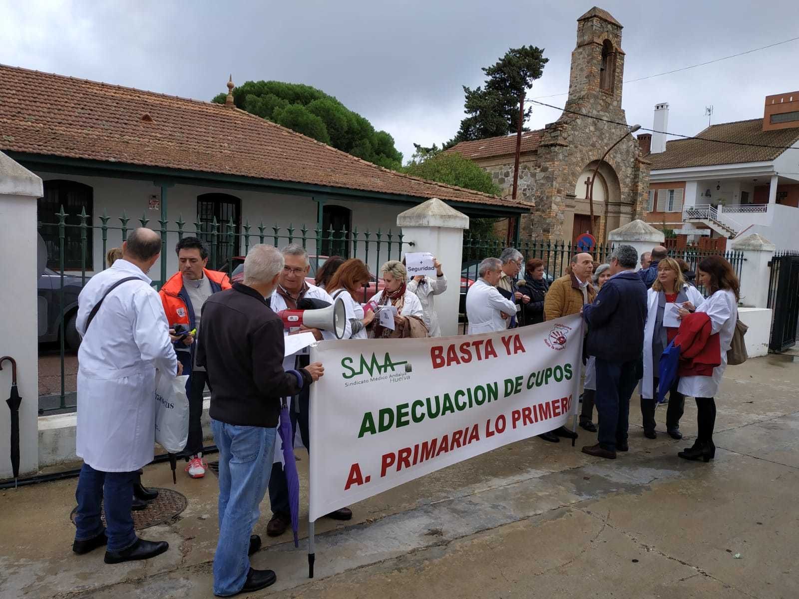 Concentración de ayer en Minas de Riotinto