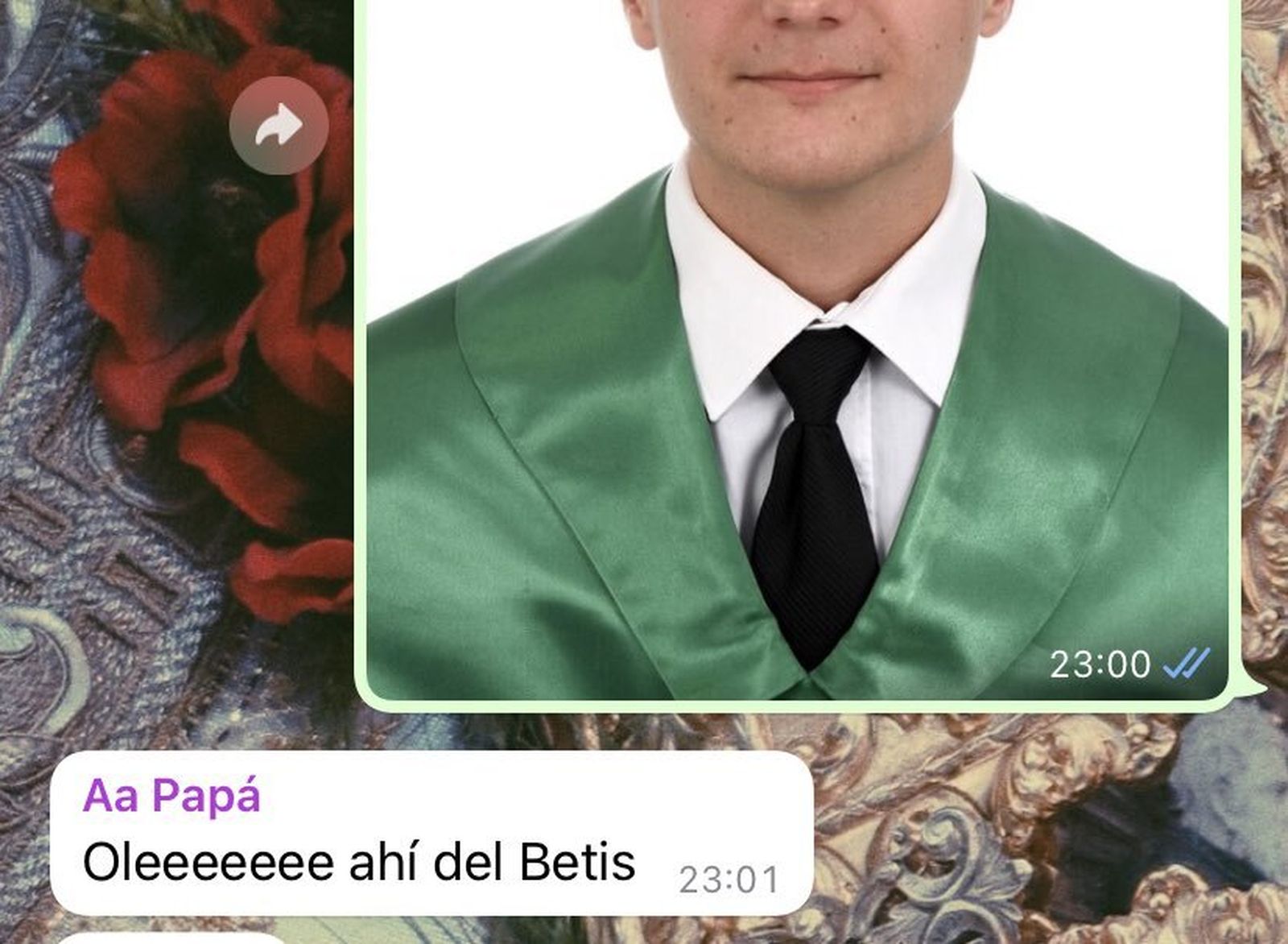 Pantallazo de la conversación entre padre e hijo que se ha hecho viral