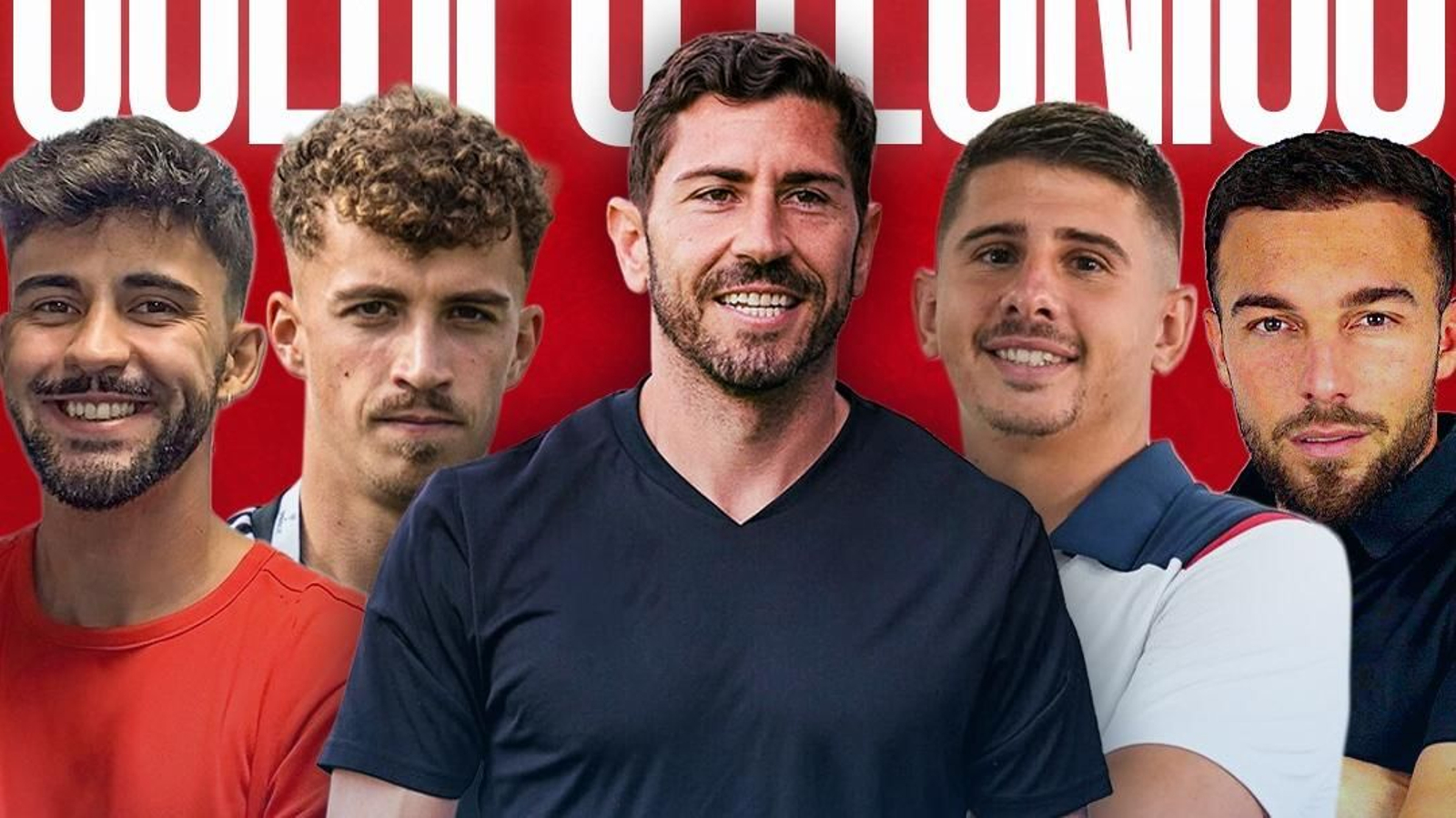 Javi Vázquez, en el centro, junto a los integrantes de su cuerpo técnico.