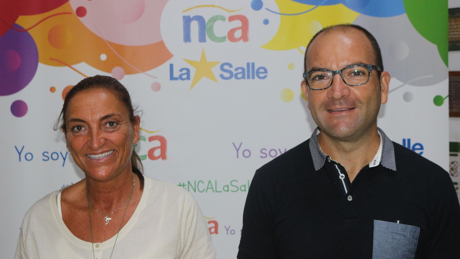 Montse Gómez, directora de La Salle Puerto Real,  y Juan Pablo Cea, Jefe de Estudios