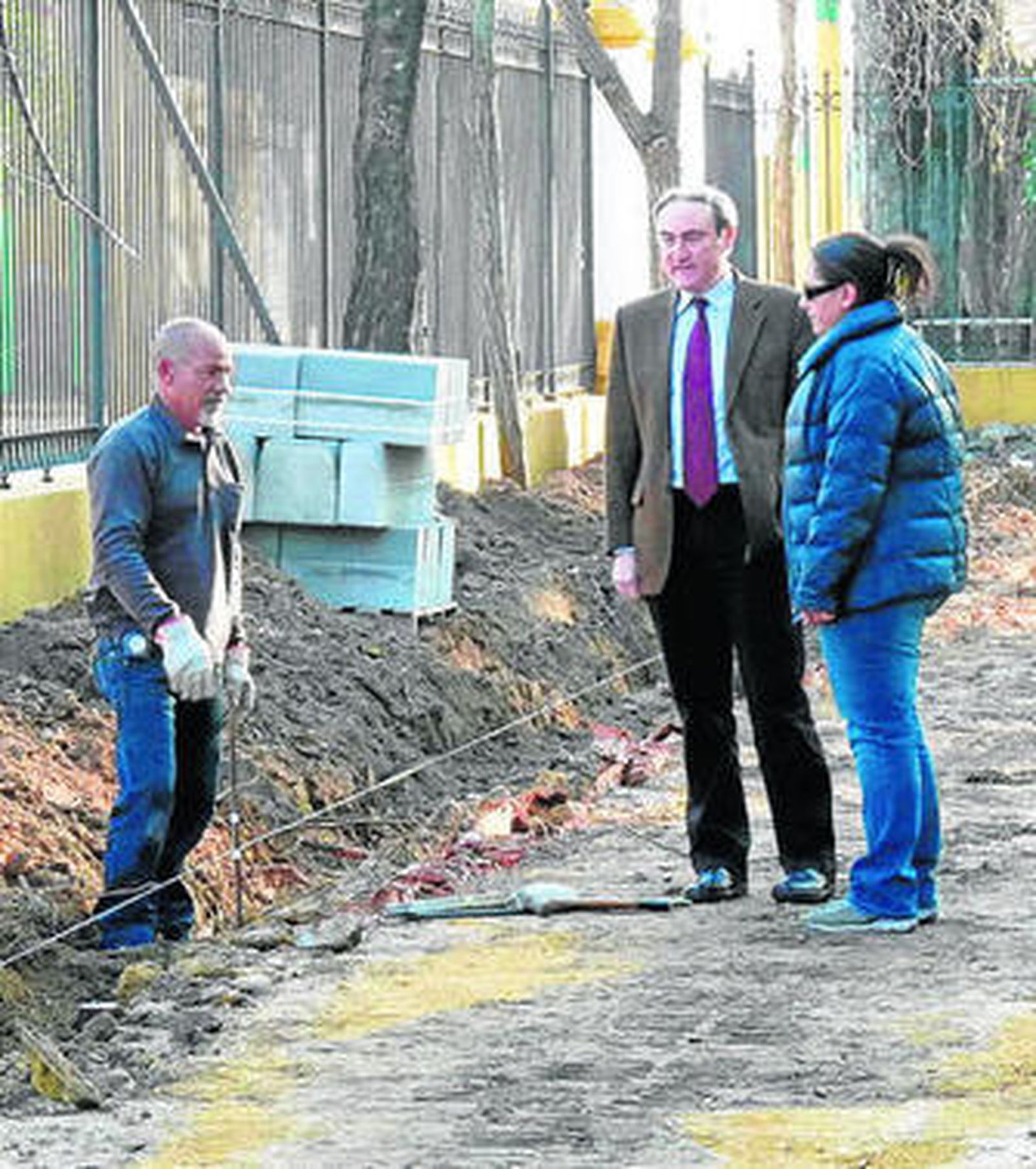 Visita del alcalde a las obras que se están ejecutando.