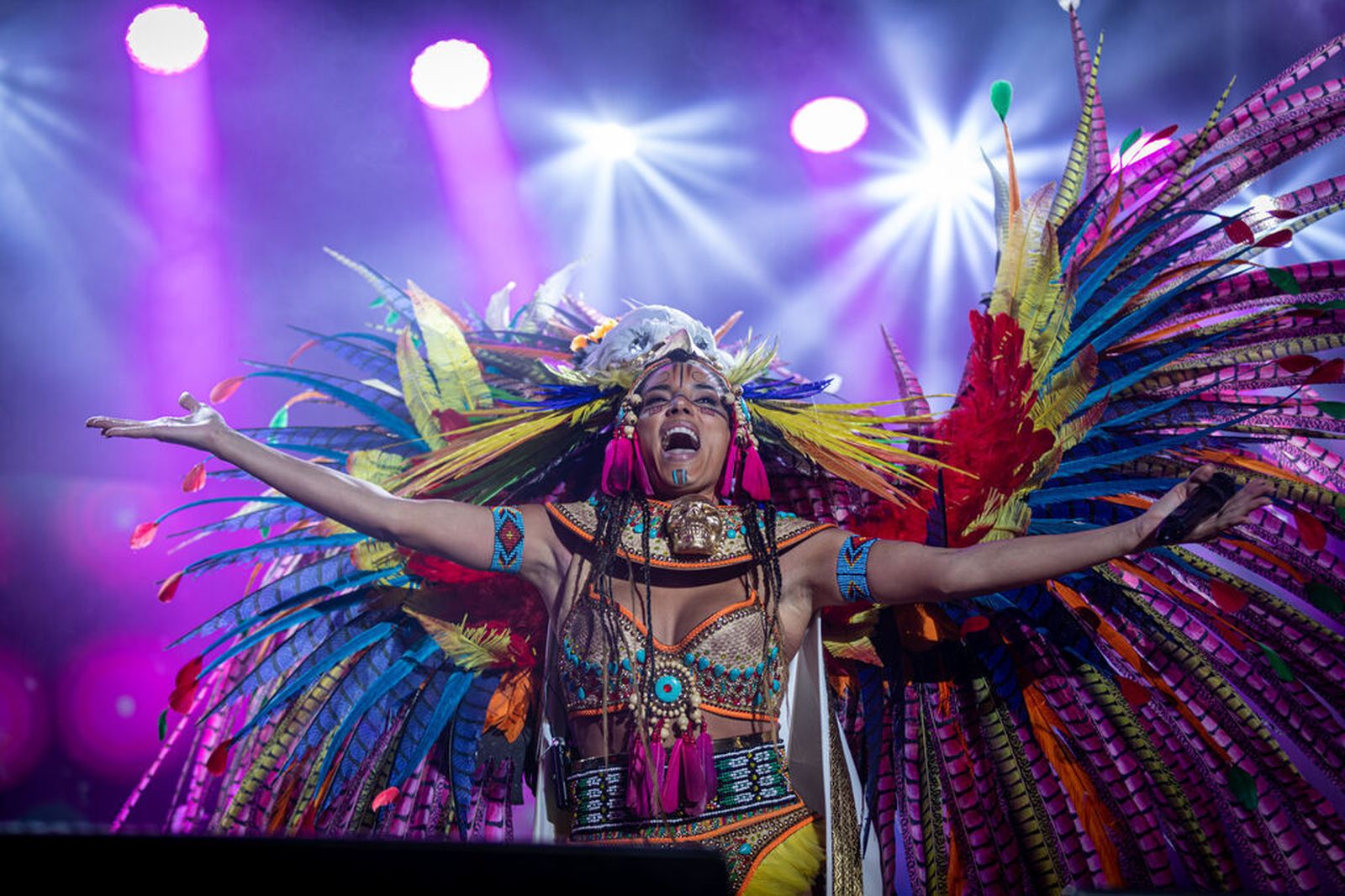 India Martínez durante el pregón del Carnaval de Cádiz 2022.