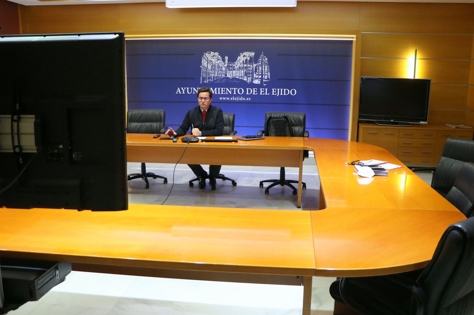 Francisco Góngora, durante el Pleno telemático celebrado en El Ejido.